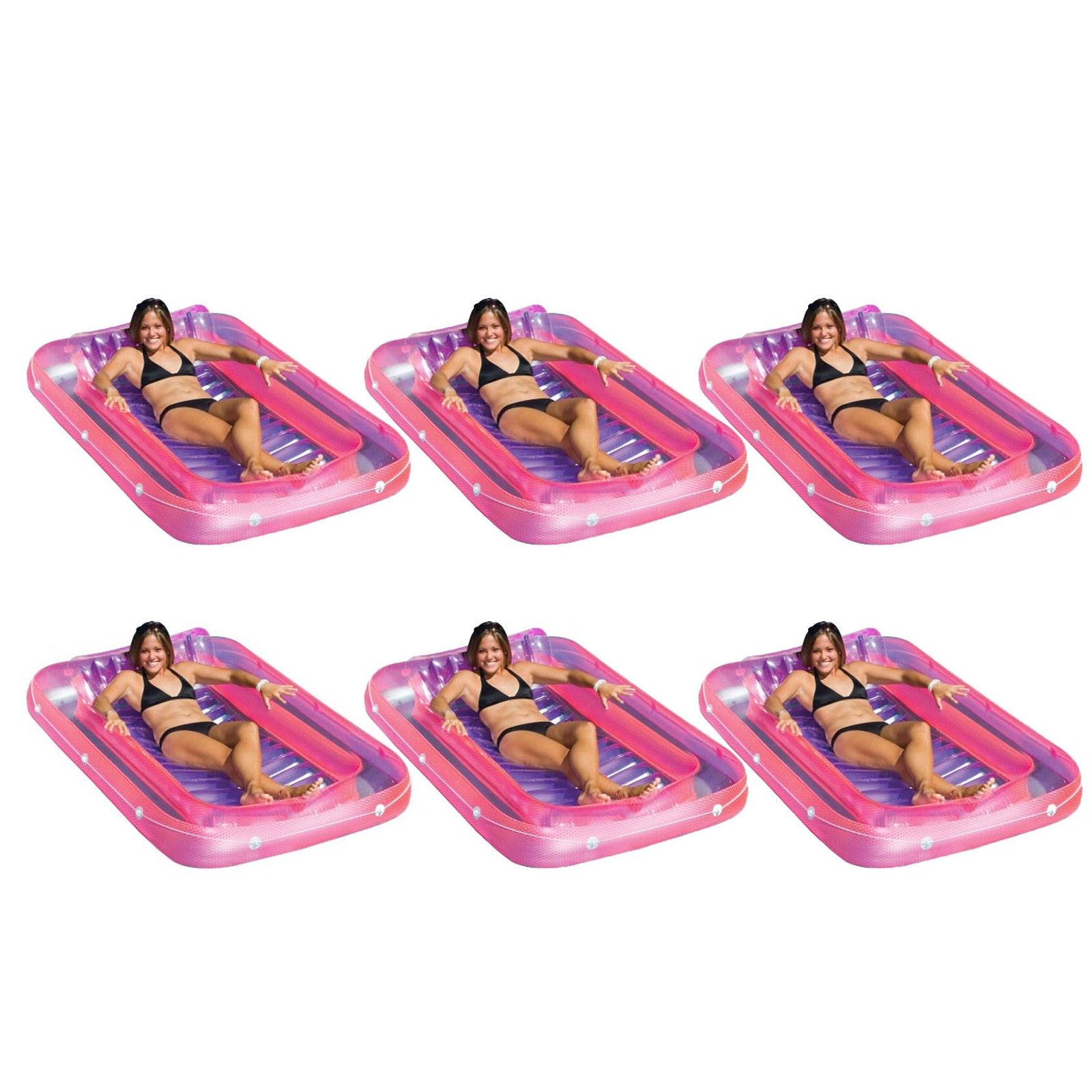 Swimline 71 Inch Swimming Pool Inflatable Suntan Tub Water Raft Float  (6 Pack) - VMInnovations