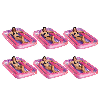 Swimline 71 Inch Swimming Pool Inflatable Suntan Tub Water Raft Float  (6 Pack) - VMInnovations