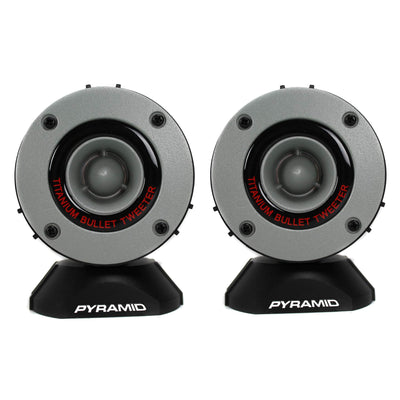 Pyramid TW28 3.75" 300W Super Car Audio Horn Bullet Aluminum Tweeters (24 Pack)