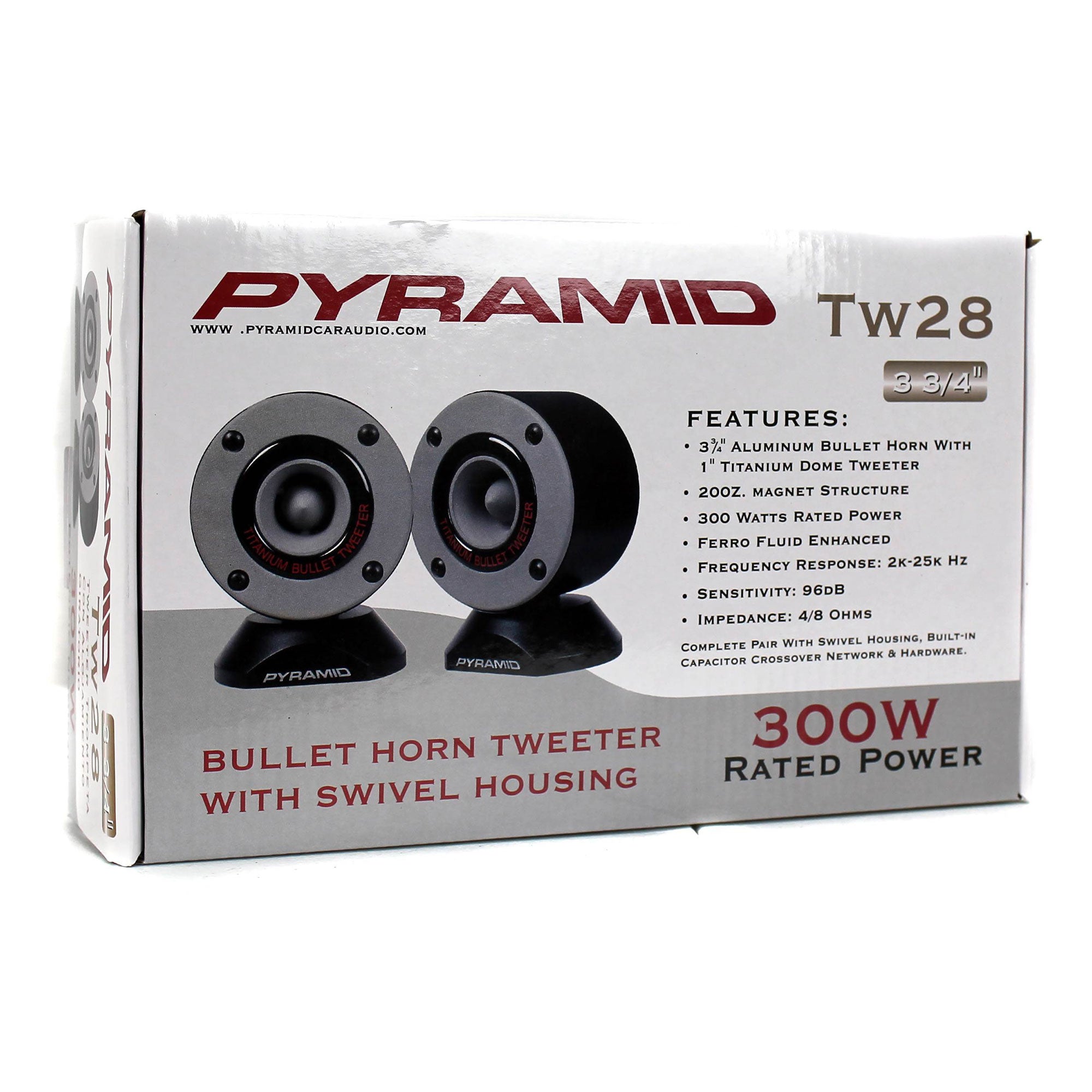Pyramid TW28 3.75" 300W Super Car Audio Horn Bullet Aluminum Tweeters (24 Pack)