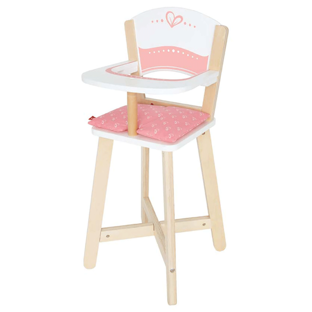 Hape Wooden Baby Doll Play Highchair Seat Toddler Toy Furniture, Pink (4 Pack)