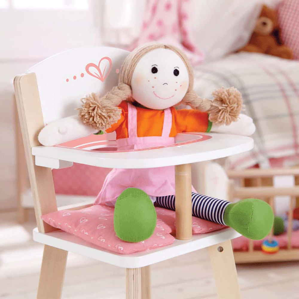 Hape Wooden Baby Doll Play Highchair Seat Toddler Toy Furniture, Pink (4 Pack)