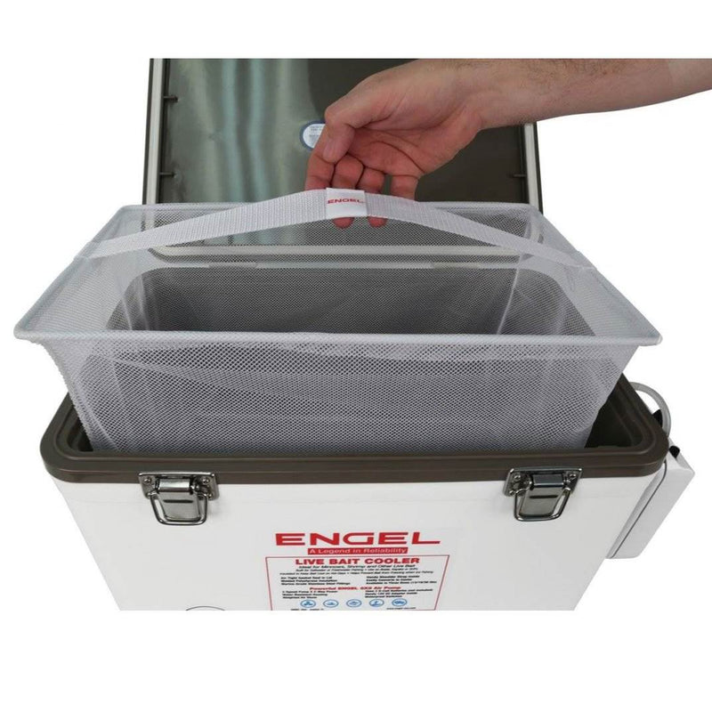 Engel 13 Qt Hard Sided Live Bait Fishing Dry Box Cooler with Pull Net (2 Pack)