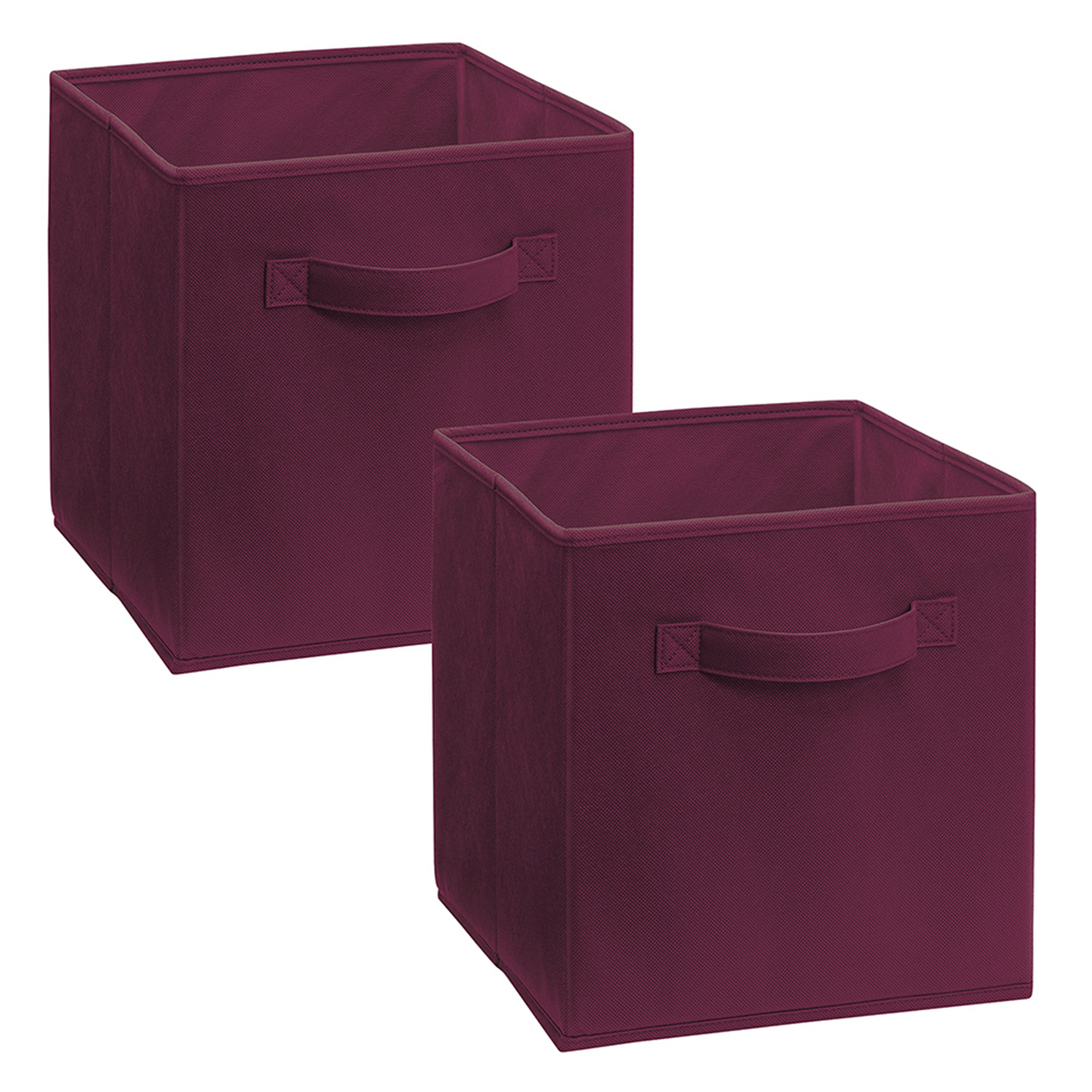ClosetMaid Collapsible Fabric Storage Cube Bin with Handles, Cabernet (2 Pack)