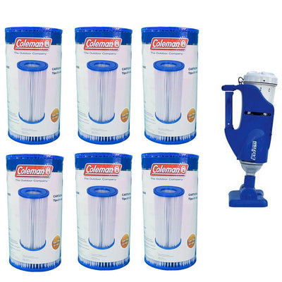Coleman Type 3 Replacement Cartridge (6 Pk) & WaterTech Catfish Pool/Spa Vacuum