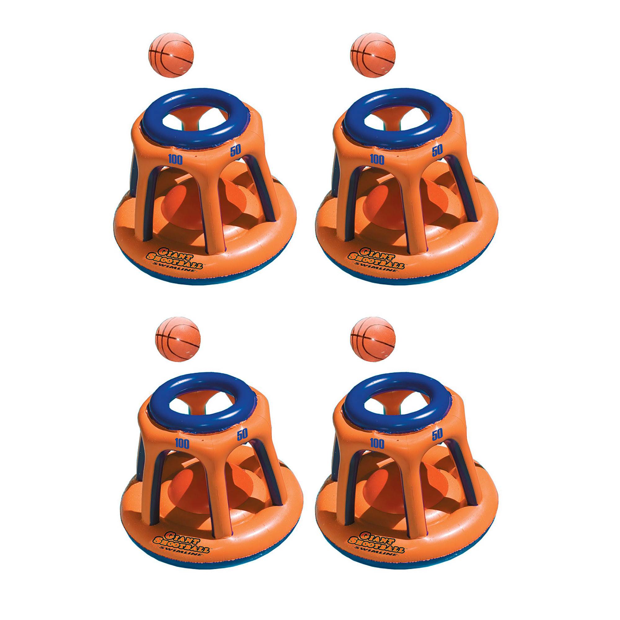 Swimline 90285 Basketball Hoop Giant Inflatable Fun Swimming Pool Toy (4 Pack)