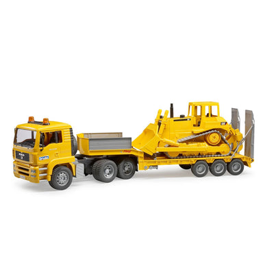 Bruder Toys Miniature Toy MAN TGA Loader Truck w/ CAT Bulldozer (Open Box)