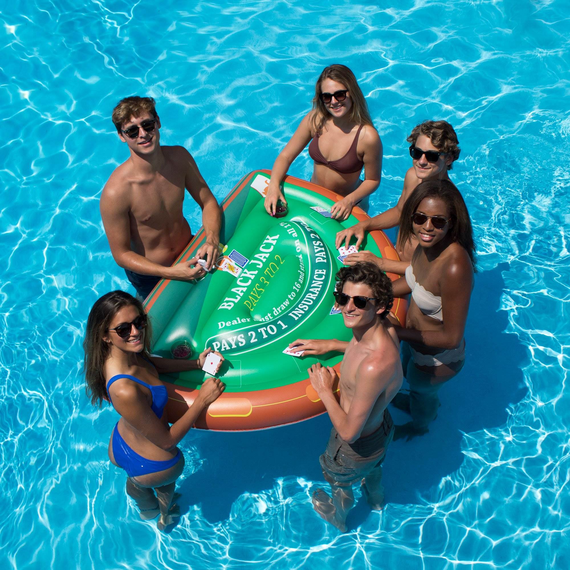 Swimline Giant Inflatable Swimming Pool Blackjack Card Table Float (6 Pack)