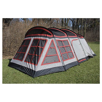 Tahoe Gear Glacier 12-14 Person 3-Season Family Cabin Tent, Red and Gray (2 Pack)