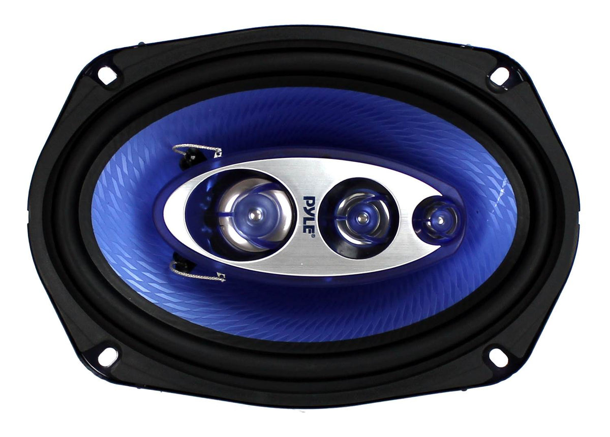 Pyle 6 x 9 Inch 400 Watts 4-Way Car Coaxial Speakers Audio Stereo Blue (8 Pack)