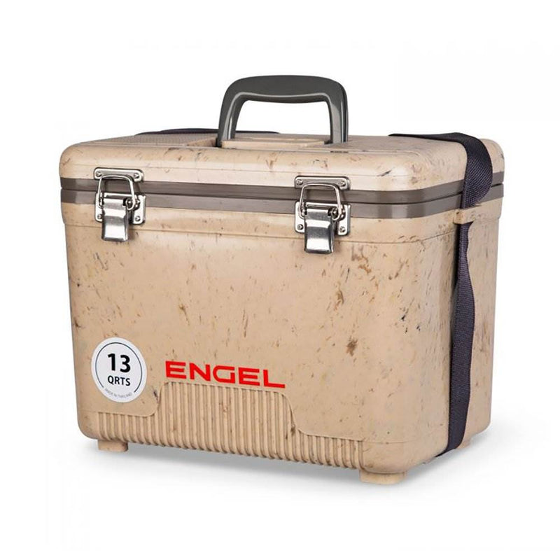 Engel 13 Quart Fishing Dry Box Cooler with Shoulder Strap, Grassland (4 Pack)