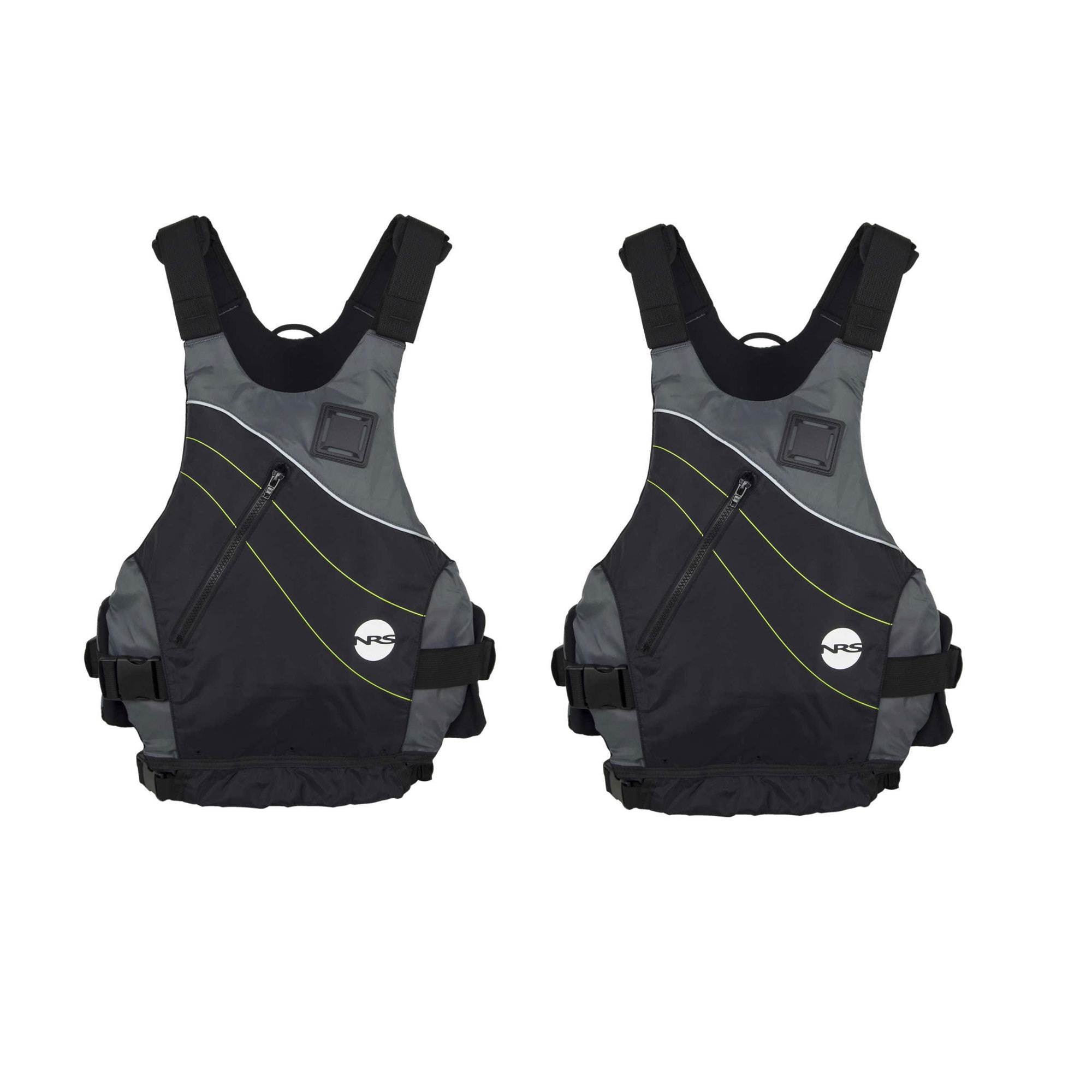NRS Vapor Adult Small Medium PFD Boating Kayak Life Jacket Vest, Black (2 Pack)