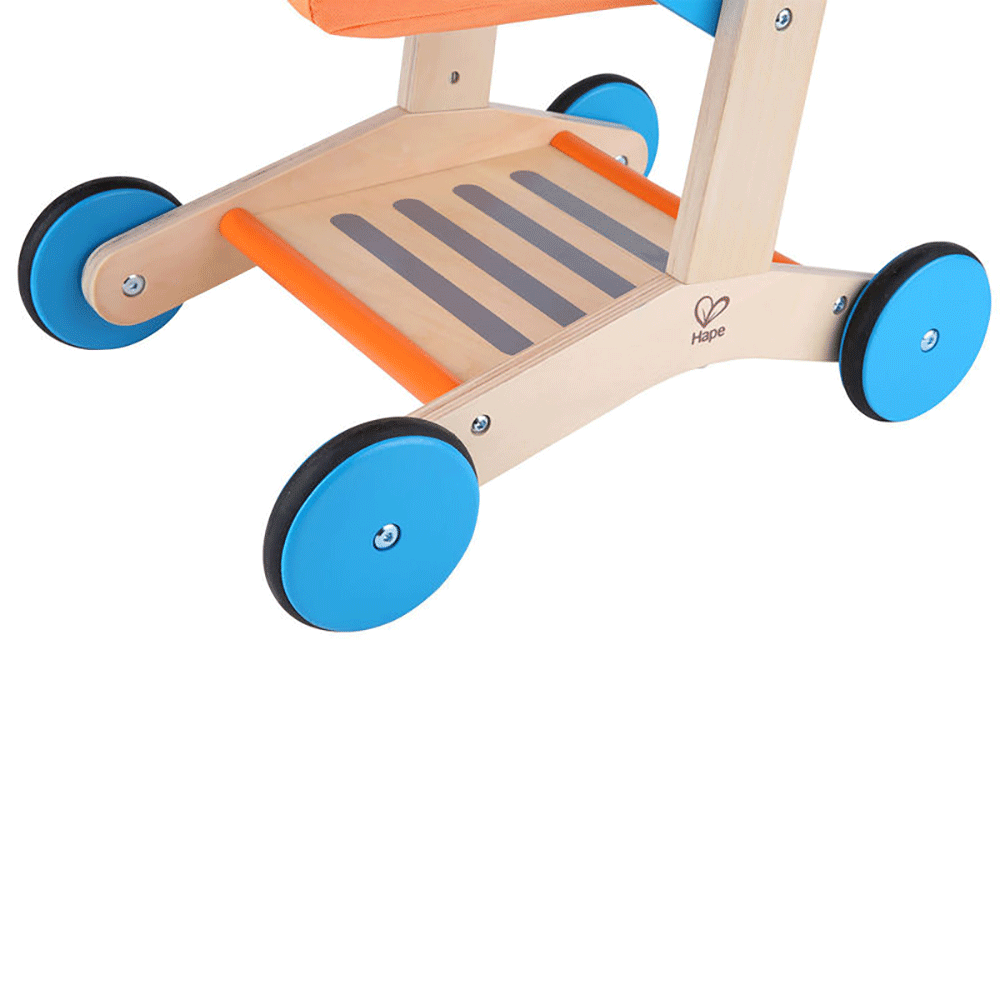 Hape Pretend Play Mini Wooden Kids Supermarket Grocery Shopping Cart (2 Pack)