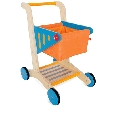 Hape Pretend Play Mini Wooden Kids Supermarket Grocery Shopping Cart (2 Pack)