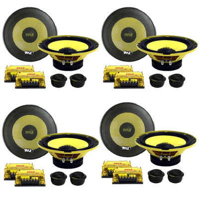 PYLE 6.5 Inch 400W 2 Way Car Audio Component Speakers Set Power System  (4 Pack)