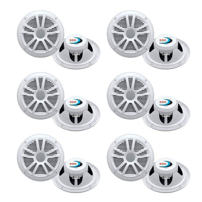 Boss Audio MR6W 6.5" 180W Dual Cone Marine/Boat Speakers Stereo (6 Pack) - VMInnovations