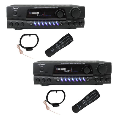PYLE PRO PT260A 200W Home Digital AM FM Stereo Receiver Theater Audio (2 Pack)