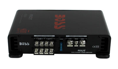 BOSS AUDIO Riot R1004 400W 4 Channel Car Power Amplifier Amp Mosfet (12 Pack)
