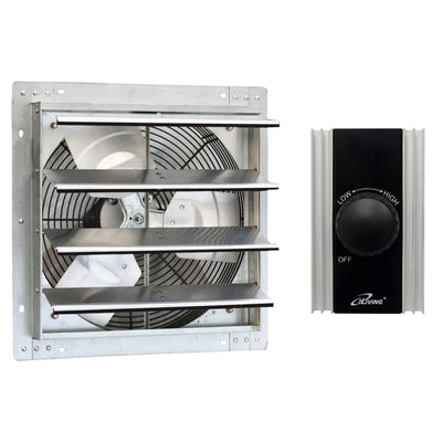 iLiving16 Inch Wall Mounted Steel Exhaust Fan & Fan Speed Controller 120V 8A