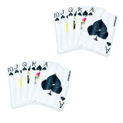 Swimline Royal Flush Playing Mat Inflatable 2 Rider Swimming Pool Float (2 Pack)