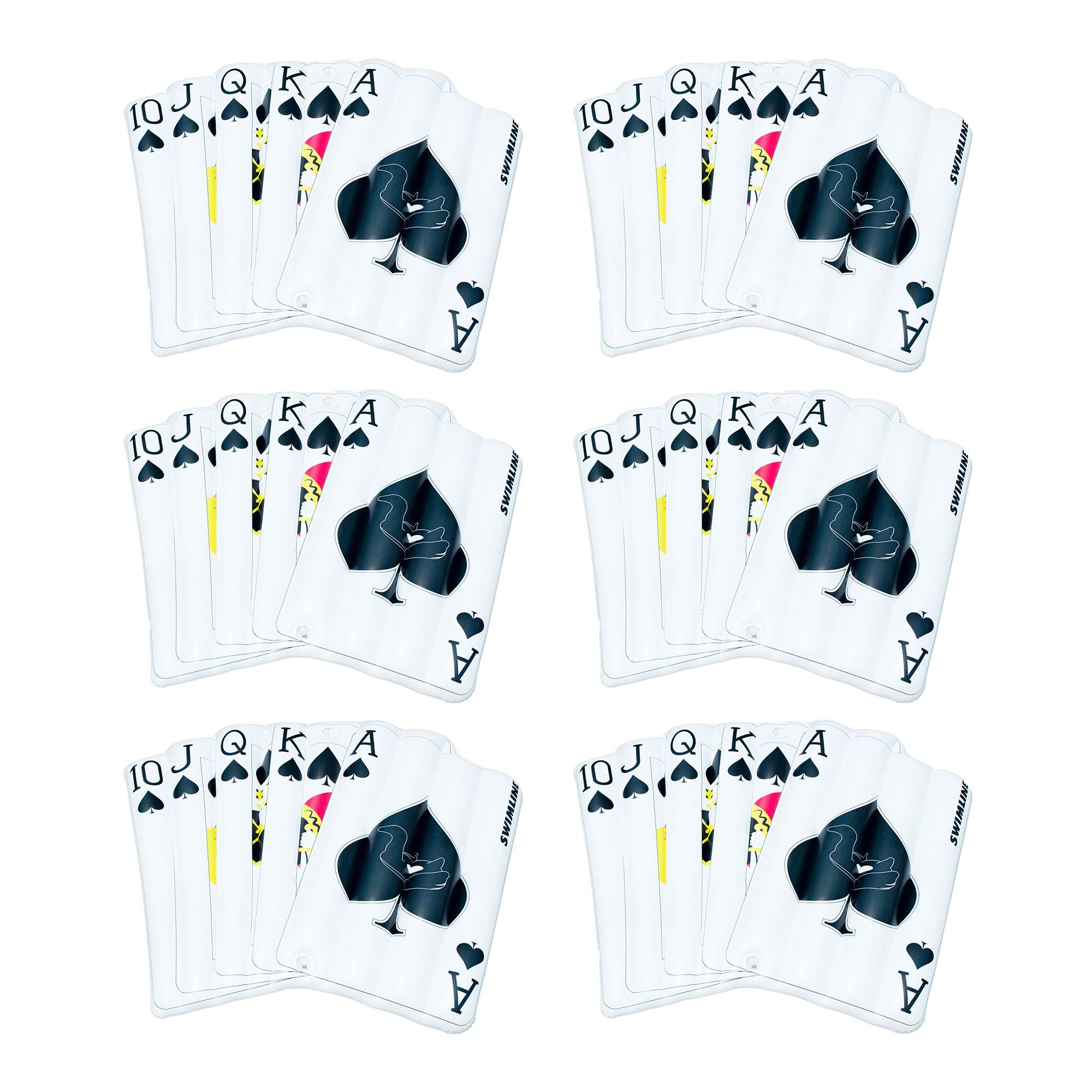 Swimline Royal Flush Playing Mat Inflatable 2 Rider Swimming Pool Float (6 Pack)