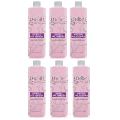 Gelish Artificial Refill Soak Off Gel Hand Nail Polish Remover 480mL (6 Pack)
