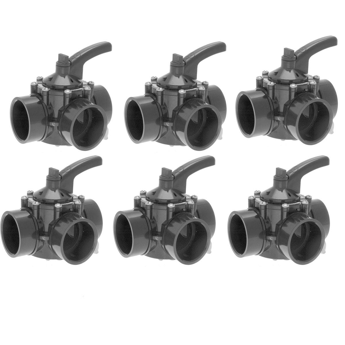 Hayward PSV Swimming Pool 3-Way 1-1/2" - 2" PVC Water Diverter Valve (6 Pack)