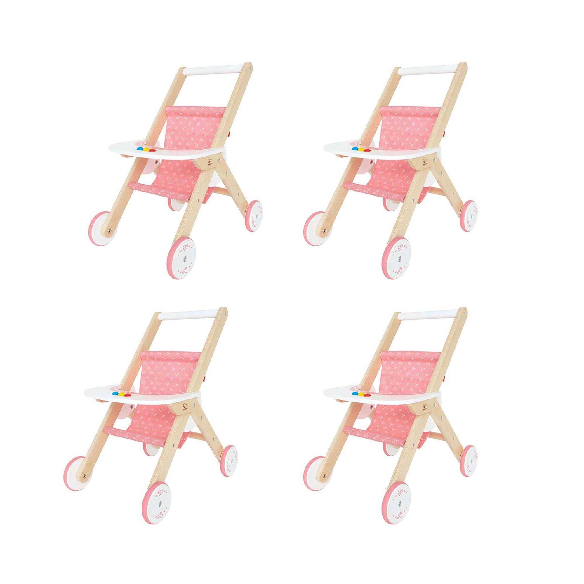 Hape Kids Wooden Babydoll Stroller Baby Toddler Pretend Play Fun Toy (4 Pack)