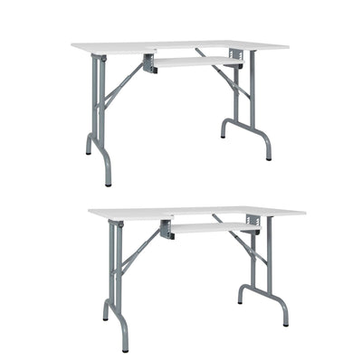 Studio Designs Folding Multipurpose Craft Table w/ Machine Shelf, White (2 Pack)