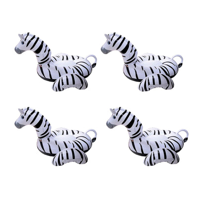 Swimline Zebra 2-Person Ride-On Inflatable Vinyl Swimming Pool Float (4 Pack)