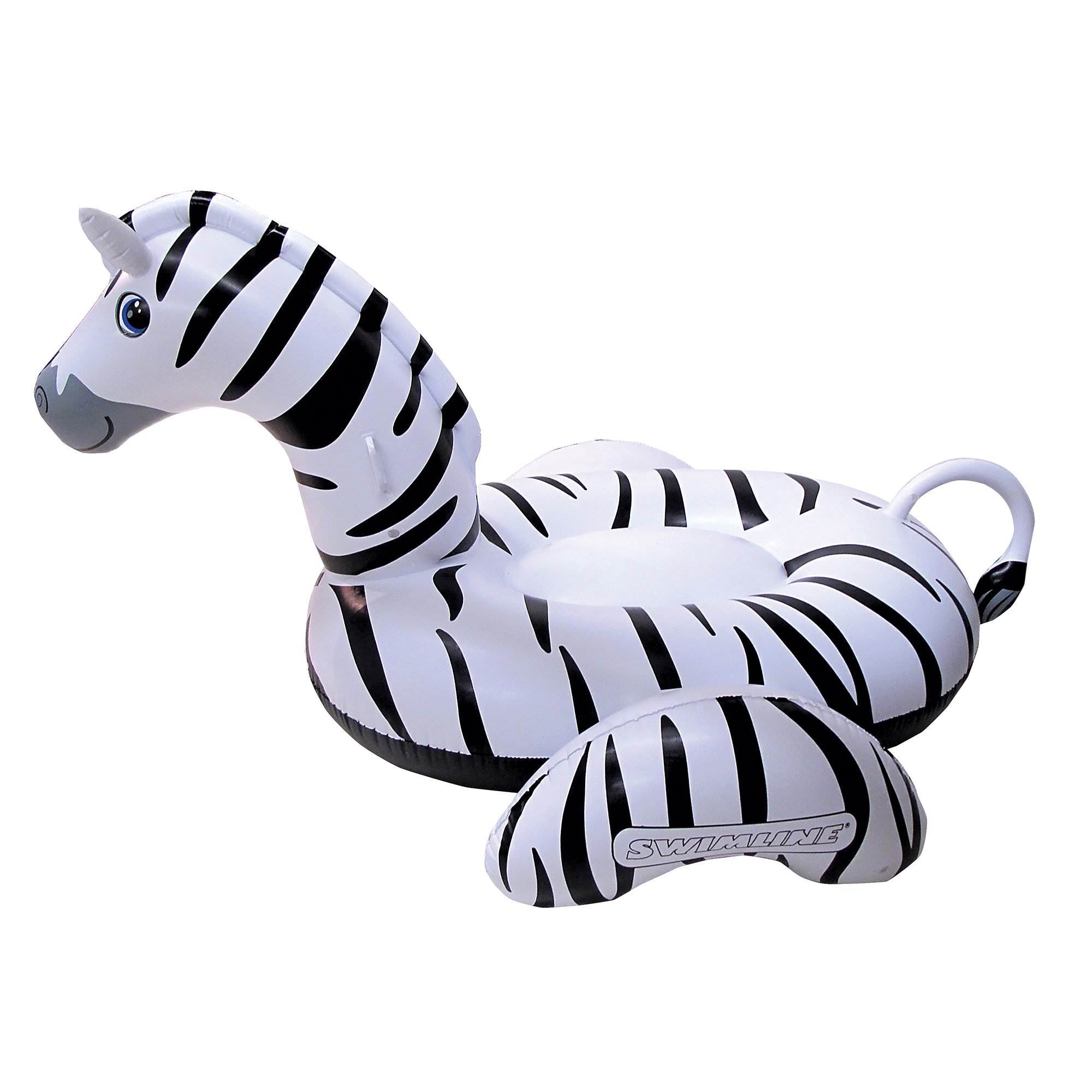 Swimline Zebra 2-Person Ride-On Inflatable Vinyl Swimming Pool Float (2 Pack)