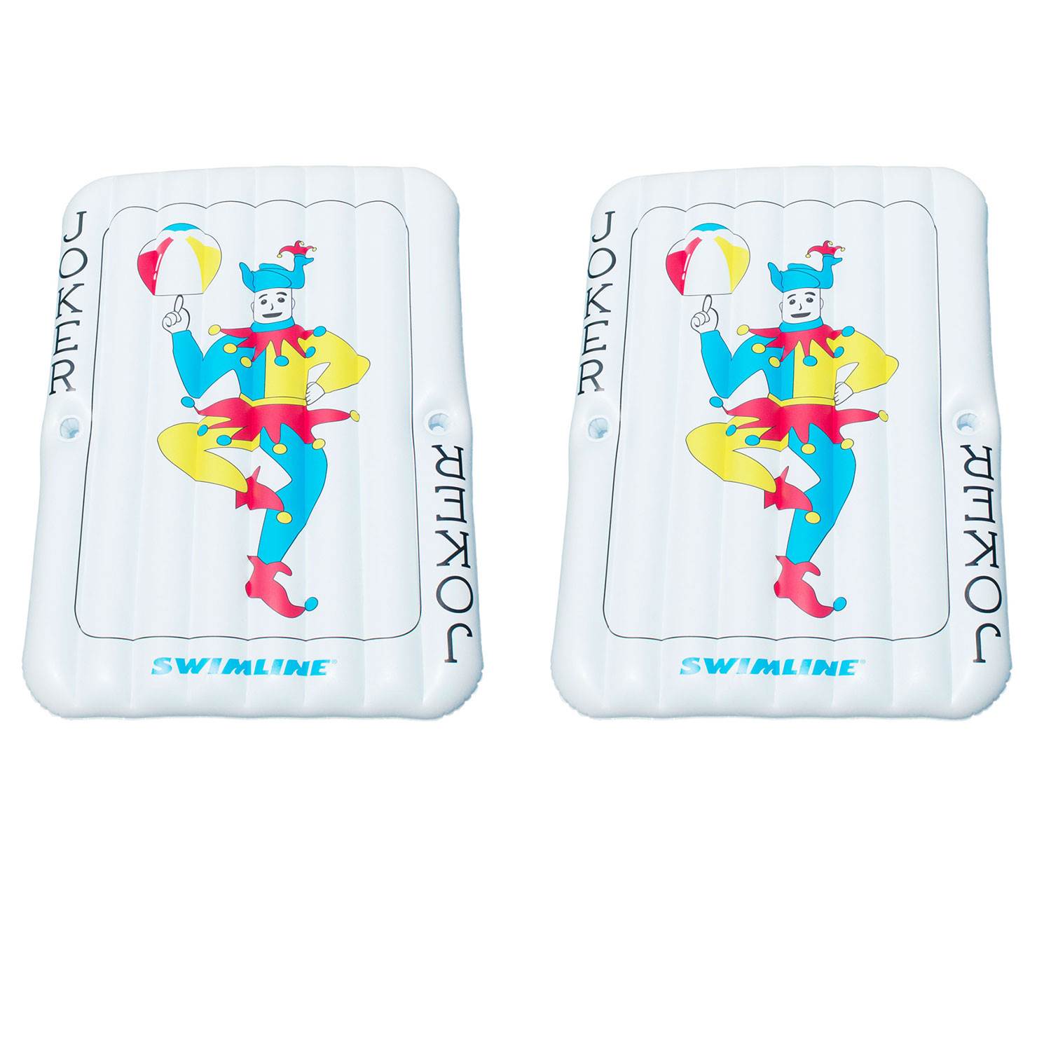 Swimline Joker Playing Card Mattress Inflatable 2 Rider Pool Float (2 Pack)