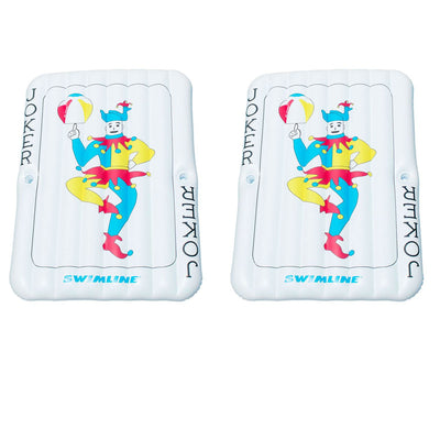 Swimline Joker Playing Card Mattress Inflatable 2 Rider Pool Float (2 Pack)
