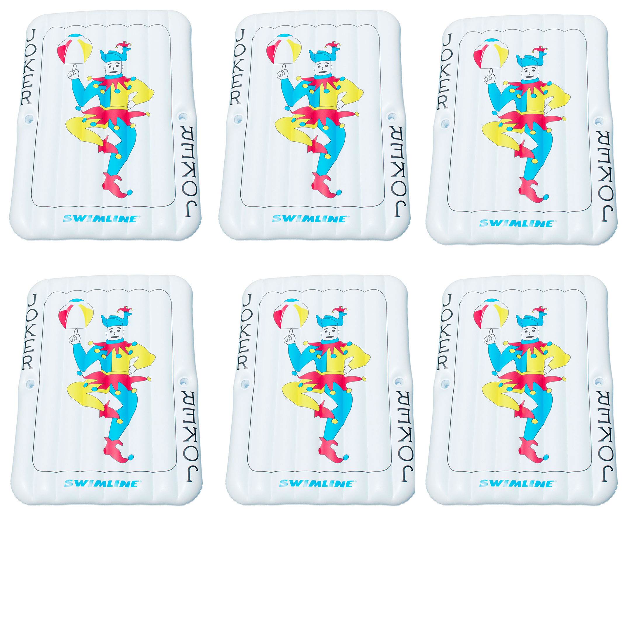 Swimline Joker Playing Card Mattress Inflatable 2 Rider Pool Float  (6 Pack)