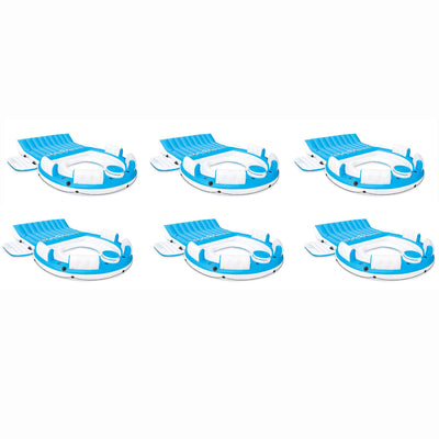 Intex Inflatable Relaxation Island Raft With Backrests and Cooler (6 Pack)