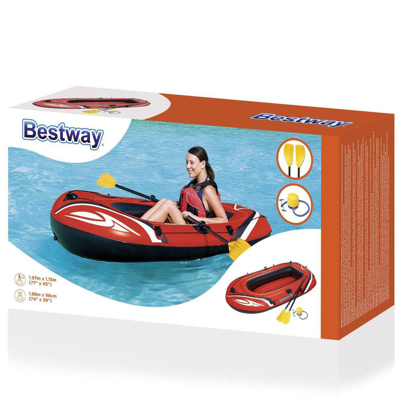 Bestway 77x45 Inches HydroForce Inflatable Raft Set with Oars and Pump (6 Pack)