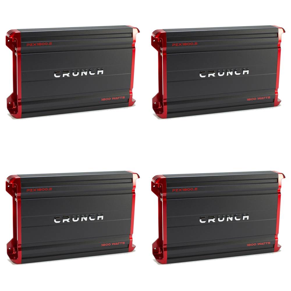 Crunch Powerzone 1800W 2 Channel Car Audio Class A/B MOSFET Amplifier (4 Pack)