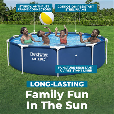 Bestway Steel Pro 12' x 30" Round Above Ground Pool Set with DuraPlus Liner