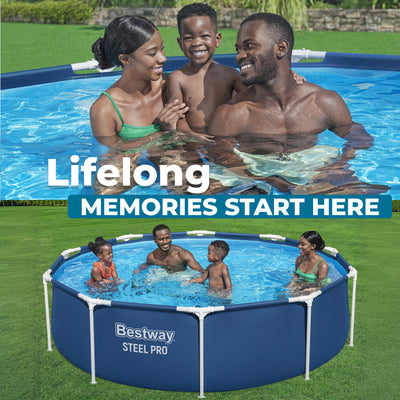 Bestway Steel Pro 12' x 30" Round Above Ground Pool Set with DuraPlus Liner