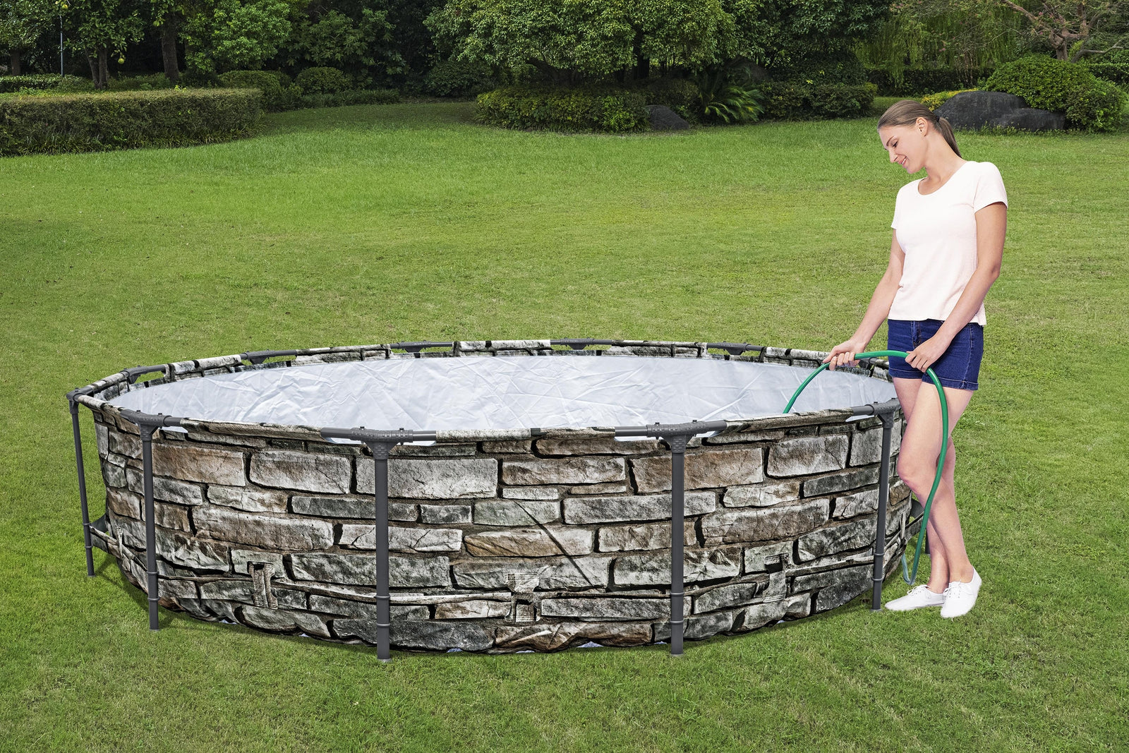 Bestway 56817E 12' x 30" Steel Pro Max Round Above Ground Swimming Pool w/ Pump - VMInnovations