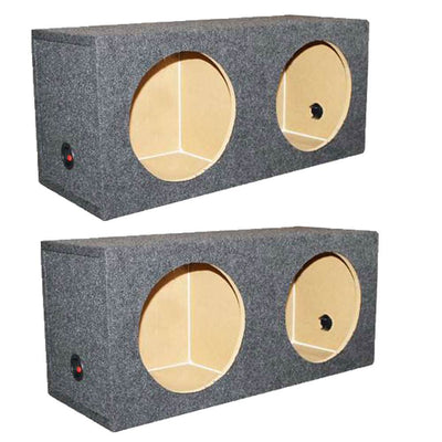 Q-POWER 12" Dual Sealed Car Subwoofer Enclosure | 32 x 14.25 x 12.25 (2 Pack)