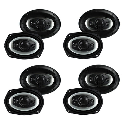 Boss Riot R94 6x9 Inch 500W 4 Way Car Coaxial Audio Speakers Stereo (8 Pack) - VMInnovations