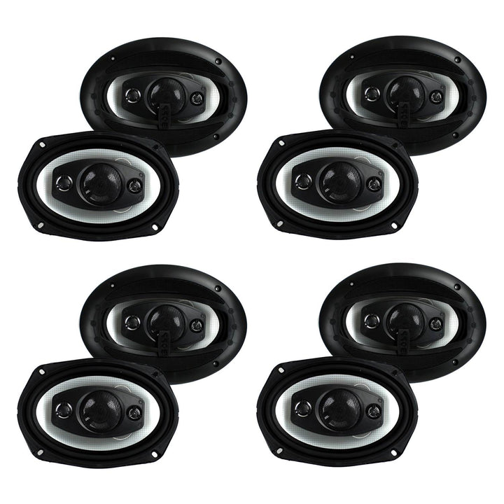 Boss Riot R94 6x9 Inch 500W 4 Way Car Coaxial Audio Speakers Stereo (8 Pack)