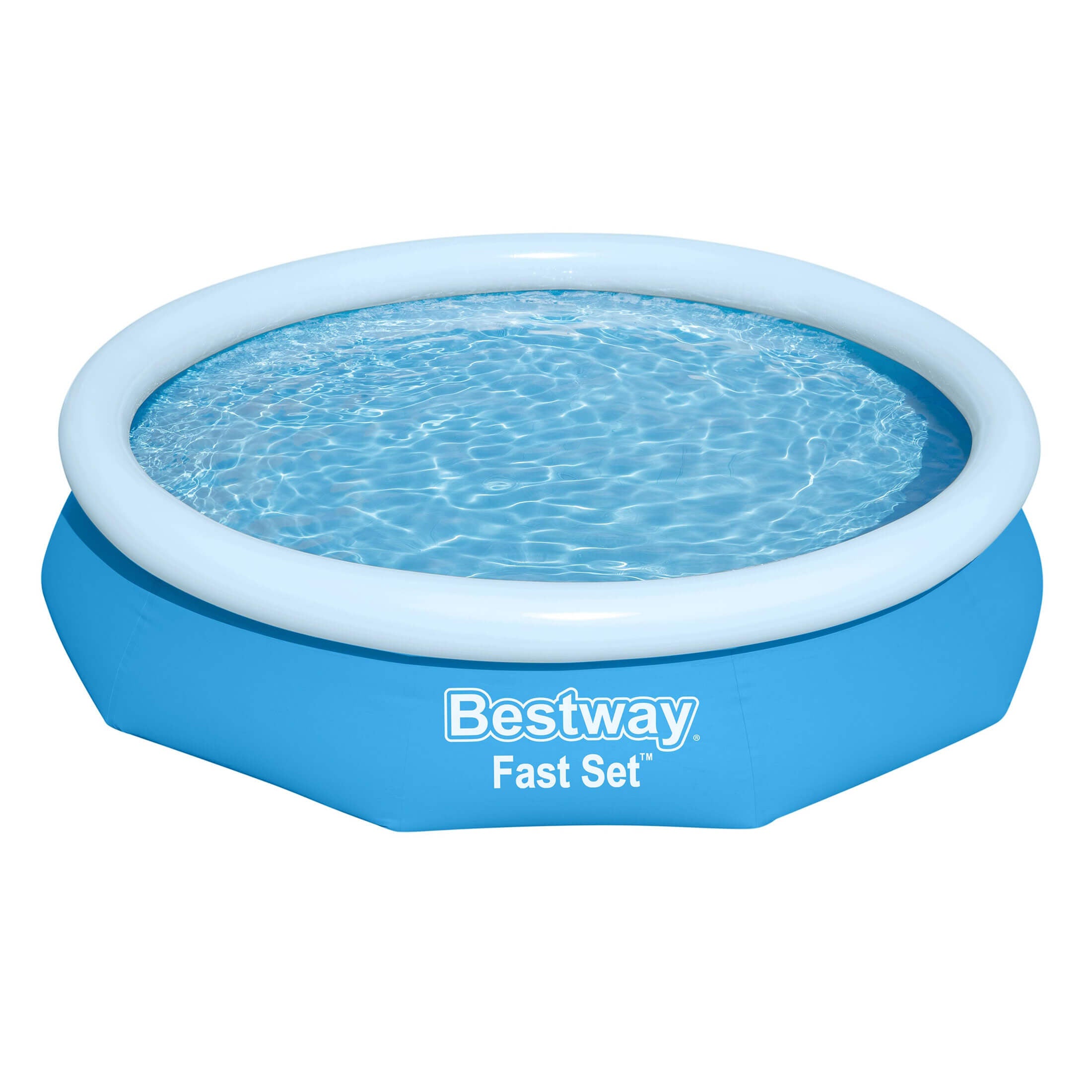 Bestway Fast Set Above Ground Pool, Round Inflatable Ring Top Pool (Open Box) - VMInnovations
