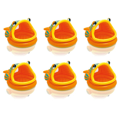 Intex Sun+Shade Inflatable Lazy Fish Baby Toddler Swimming Splash Pool (6 Pack)