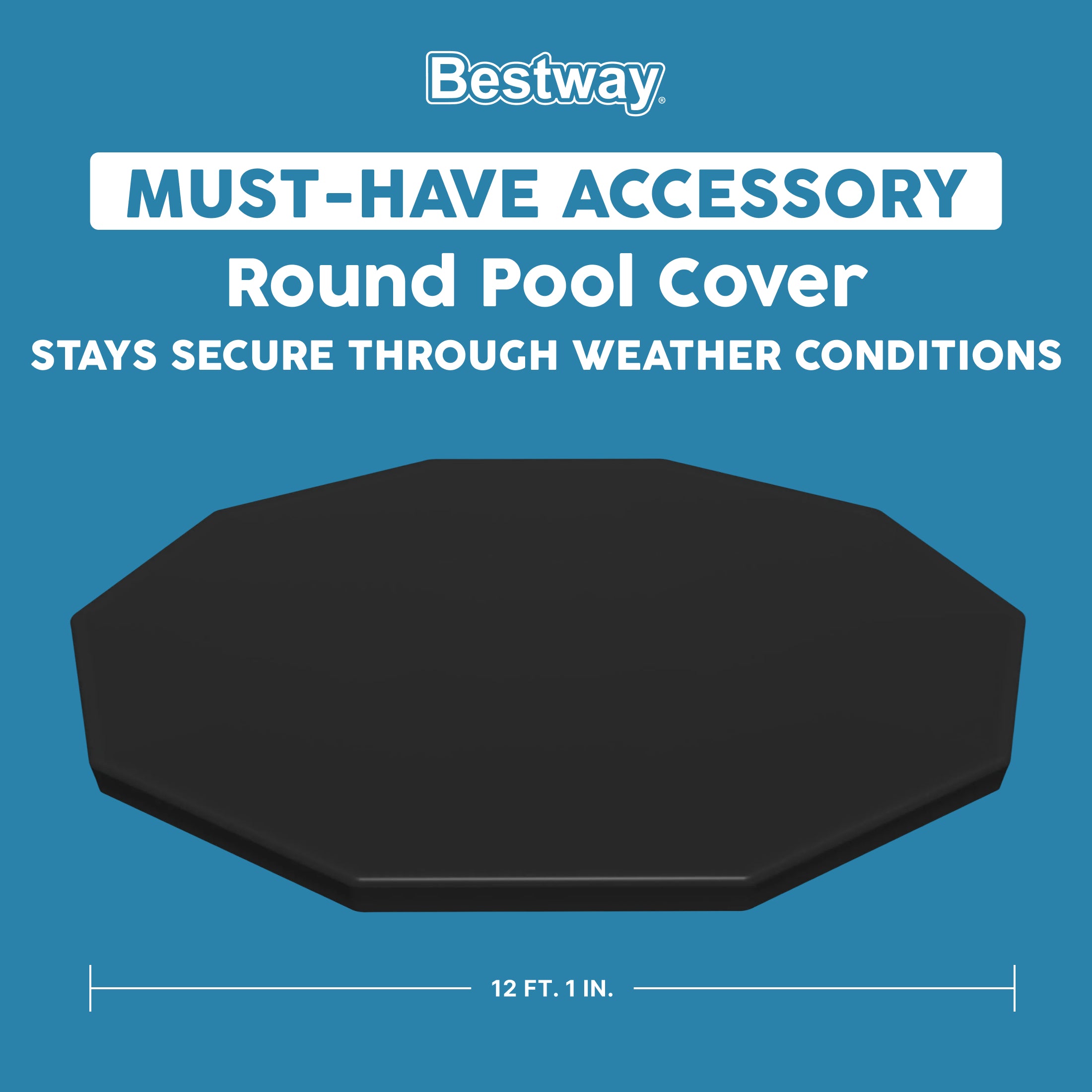 Bestway 12Ft Pool Cover w/ Drain Holes for Above Ground Pools (Open Box)
