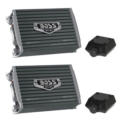 Boss Armor AR1200.2 1200 Watt 2-Channel Car Audio Amplifier with Remote (2 Pack)