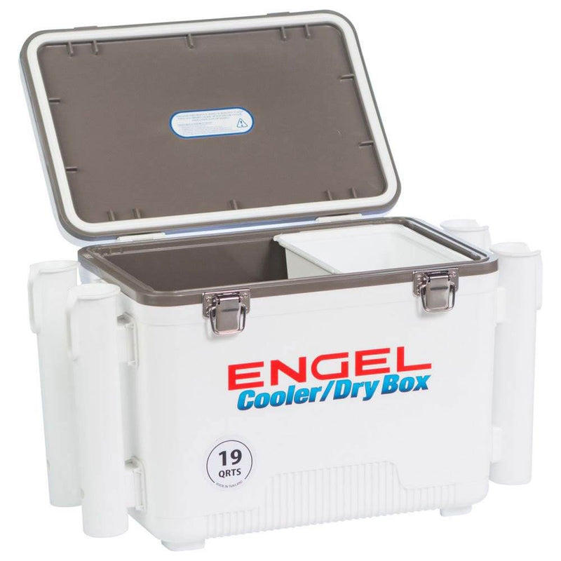 Engel 19-Quart Rod Holder Insulated Cooler, White (4 Pack)