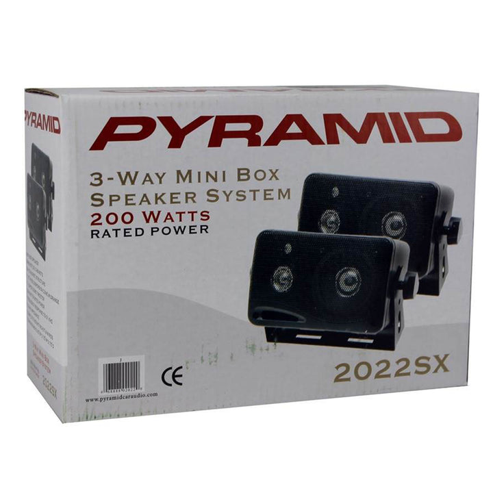 PYRAMID 2022SX 3.75" 200W 3-Way Car Audio Box Car/Inside Home Speakers (8 Pack)