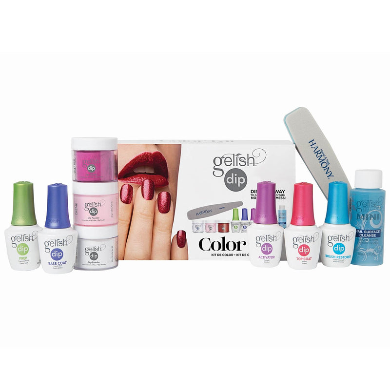 Gelish Harmony Soak Off Acrylic Nail Polish Dip Manicure Set Color Kit (6 Pack)